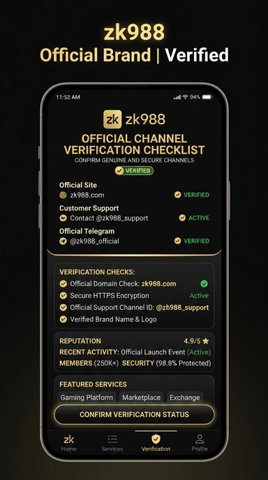 Tampilan kanal resmi zk988