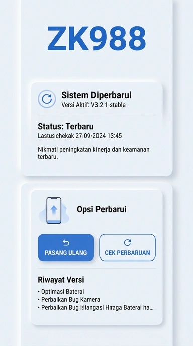 Tampilan riwayat versi zk988
